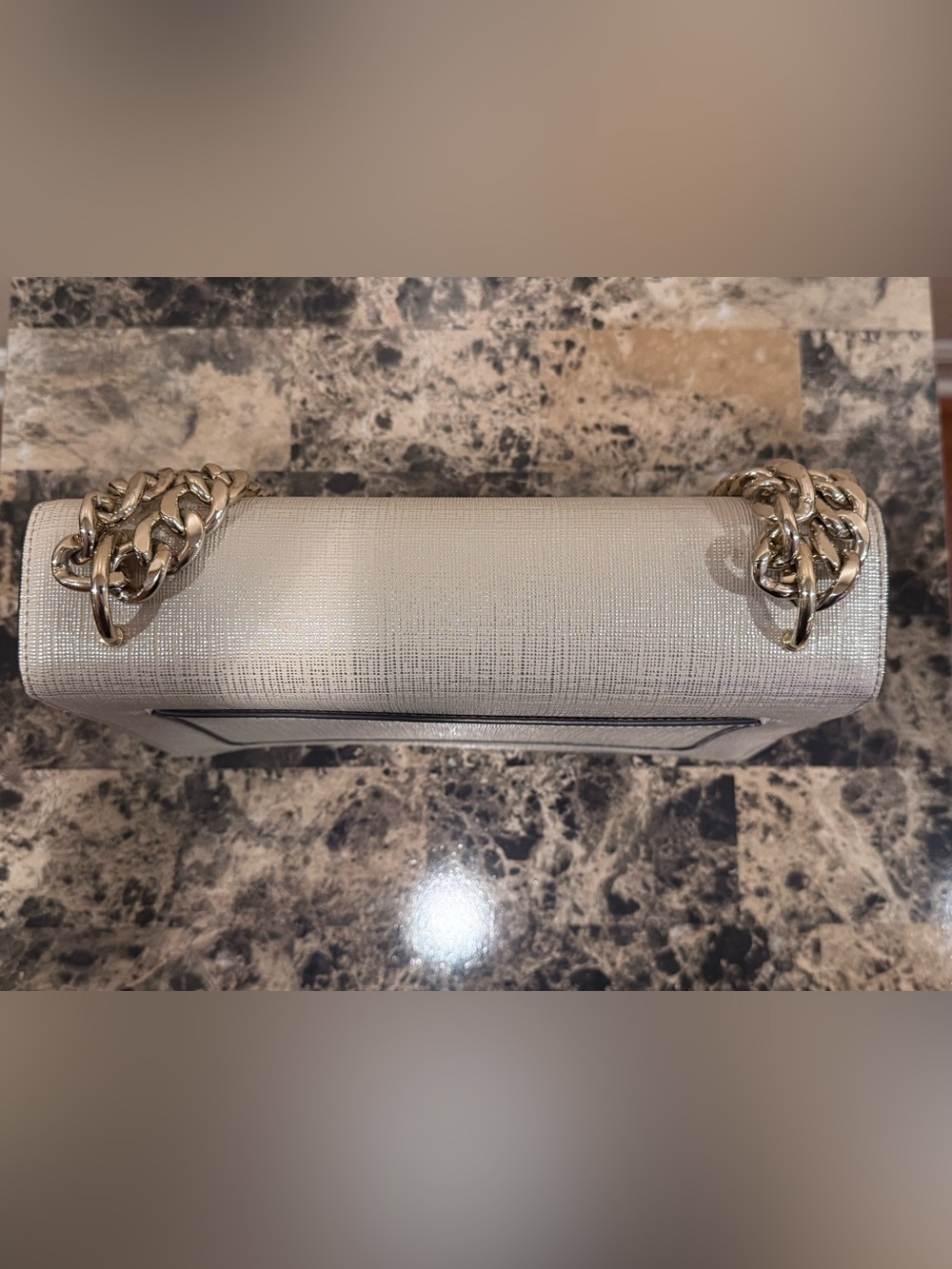 Henri Bendel Warren Street Ivory Textured Leather Flap Bag - Picture 7 of 16